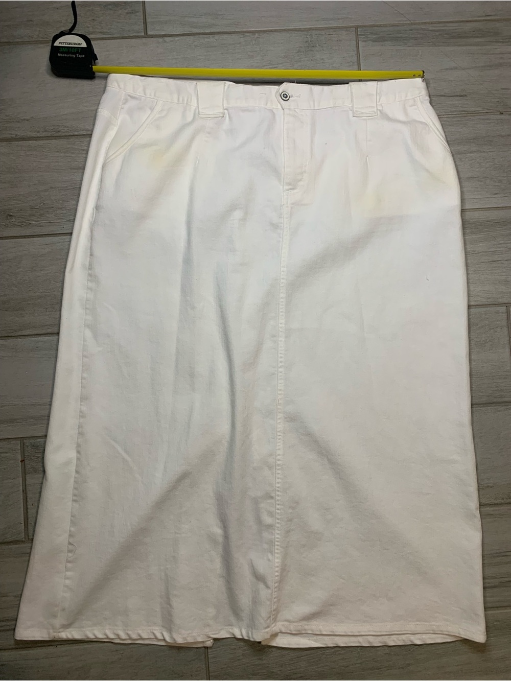 Cato White Cotton Skirt - Classic Straight Fit